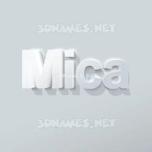mica in Clean White style - 3D name wallpaper mica in Clean White style - 3D name wallpaper
