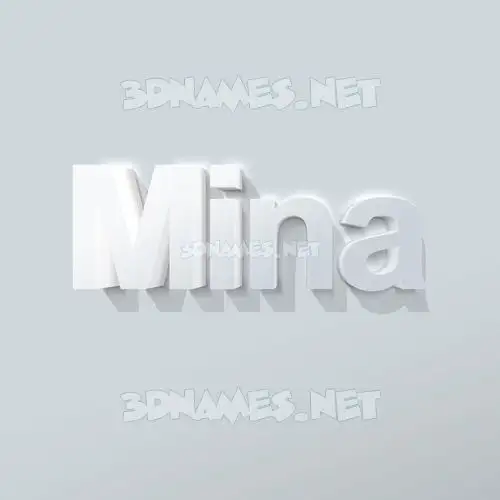 mina in Clean White style - 3D name wallpaper mina in Clean White style - 3D name wallpaper