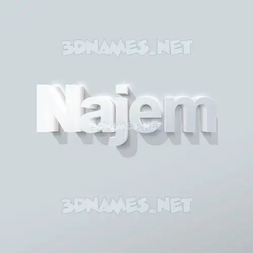 najem in Clean White style - 3D name wallpaper najem in Clean White style - 3D name wallpaper