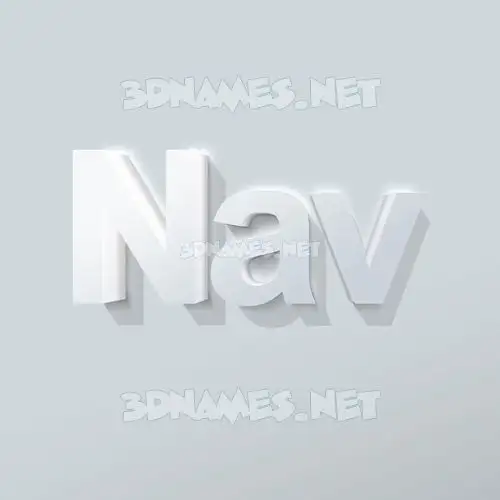 nav in Clean White style - 3D name wallpaper