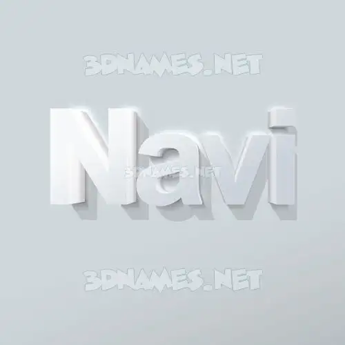 navi in Clean White style - 3D name wallpaper