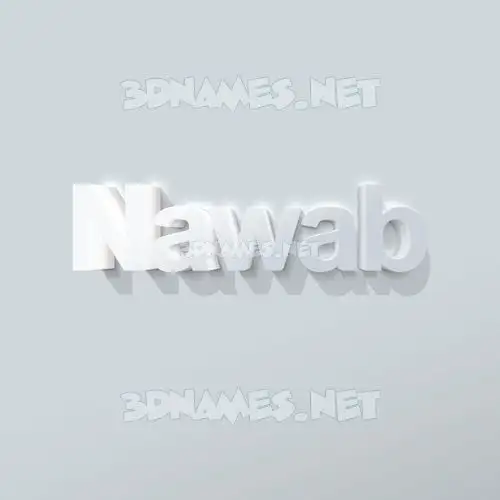 nawab in Clean White style - 3D name wallpaper