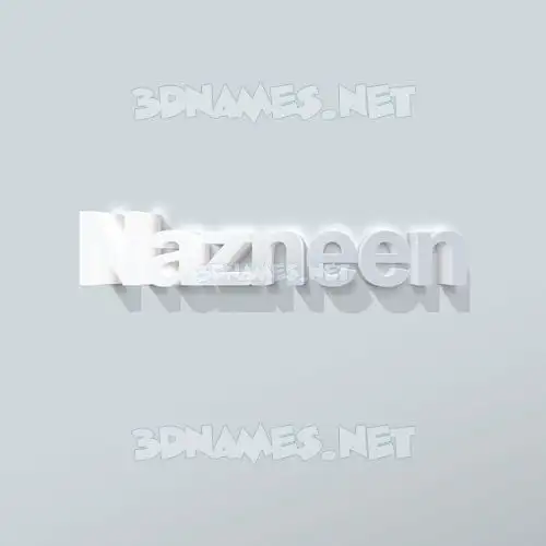 nazneen in Clean White style - 3D name wallpaper