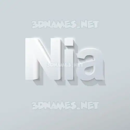 nia in Clean White style - 3D name wallpaper nia in Clean White style - 3D name wallpaper