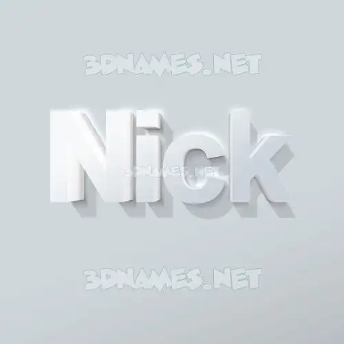 nick in Clean White style - 3D name wallpaper nick in Clean White style - 3D name wallpaper