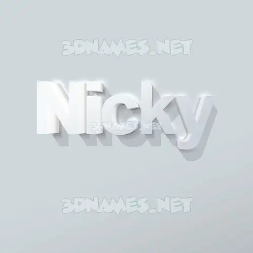 nicky in Clean White style - 3D name wallpaper nicky in Clean White style - 3D name wallpaper