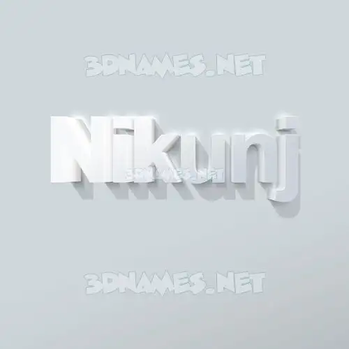 nikunj in Clean White style - 3D name wallpaper