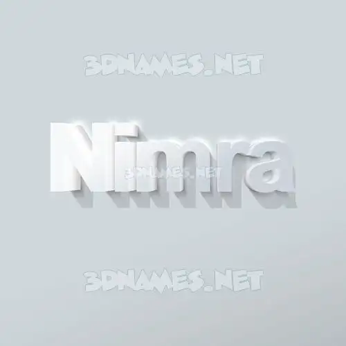 nimra in Clean White style - 3D name wallpaper