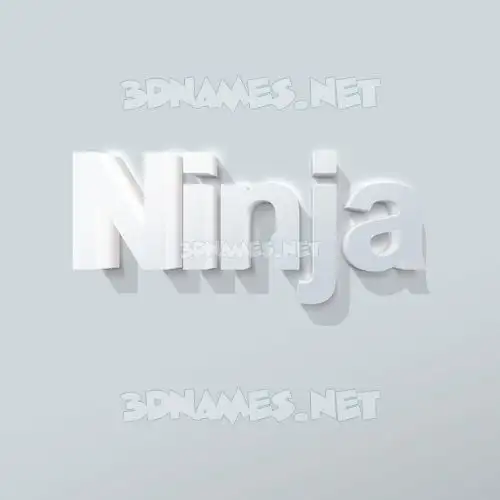 ninja in Clean White style - 3D name wallpaper ninja in Clean White style - 3D name wallpaper