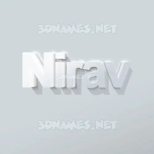 nirav in Clean White style - 3D name wallpaper