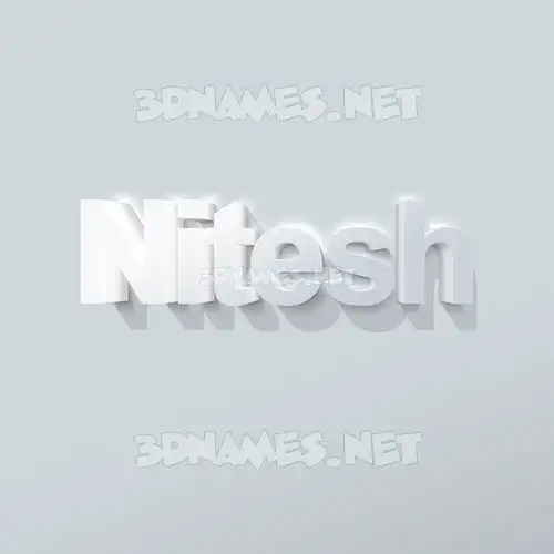 nitesh in Clean White style - 3D name wallpaper