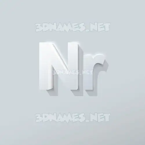 nr in Clean White style - 3D name wallpaper nr in Clean White style - 3D name wallpaper
