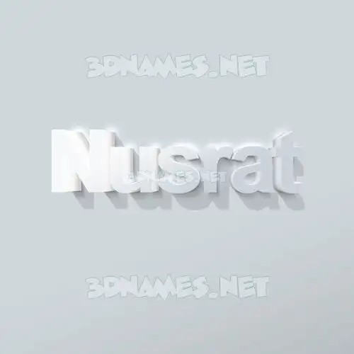 nusrat in Clean White style - 3D name wallpaper