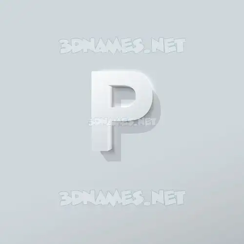 p in Clean White style - 3D name wallpaper p in Clean White style - 3D name wallpaper