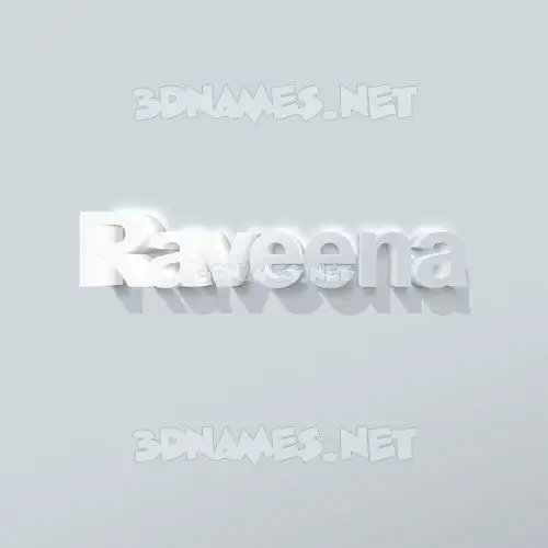 raveena in Clean White style - 3D name wallpaper