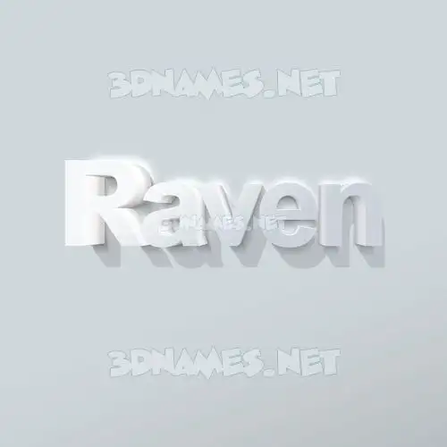 raven in Clean White style - 3D name wallpaper raven in Clean White style - 3D name wallpaper