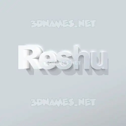 reshu in Clean White style - 3D name wallpaper