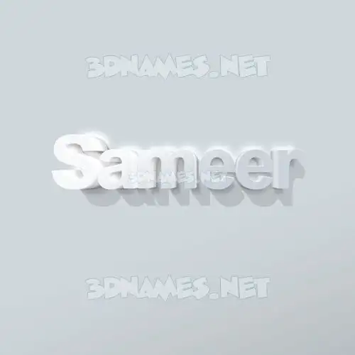 sameer in Clean White style - 3D name wallpaper