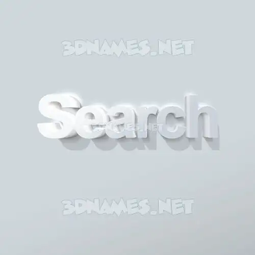 search in Clean White style - 3D name wallpaper