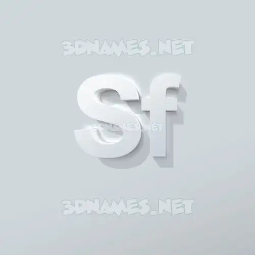 sf in Clean White style - 3D name wallpaper