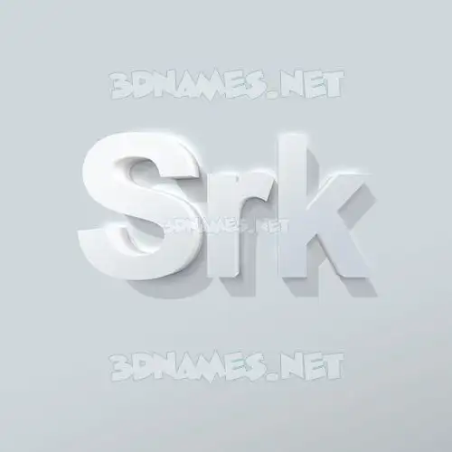 srk in Clean White style - 3D name wallpaper srk in Clean White style - 3D name wallpaper