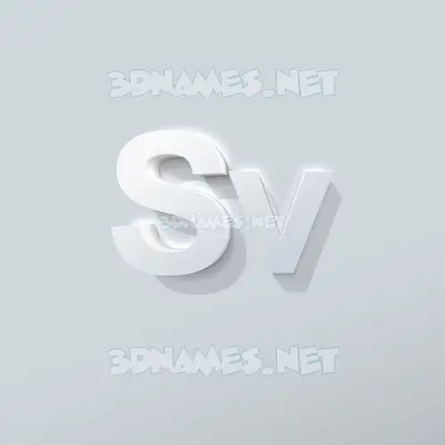 sv in Clean White style - 3D name wallpaper sv in Clean White style - 3D name wallpaper