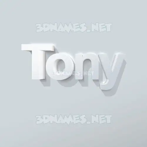 tony in Clean White style - 3D name wallpaper