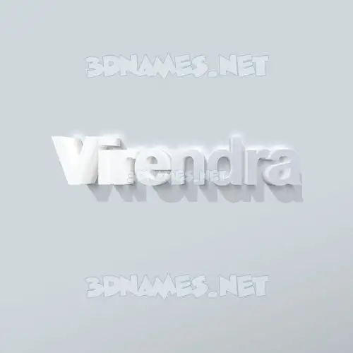 virendra in Clean White style - 3D name wallpaper