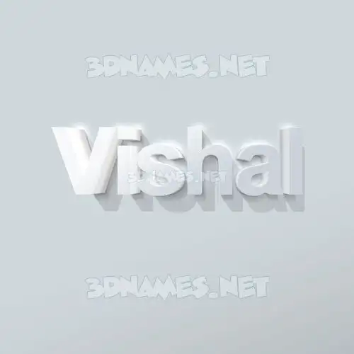 vishal in Clean White style - 3D name wallpaper