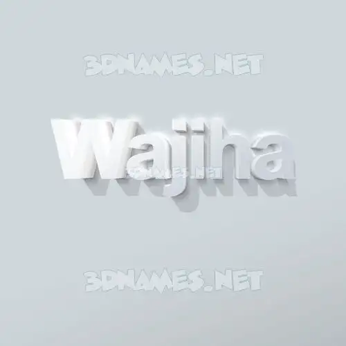 wajiha in Clean White style - 3D name wallpaper wajiha in Clean White style - 3D name wallpaper