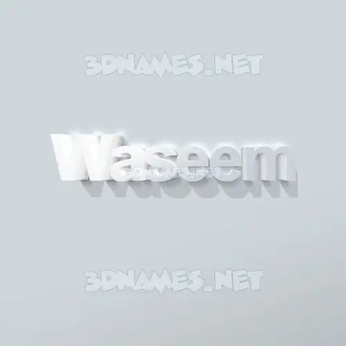waseem in Clean White style - 3D name wallpaper