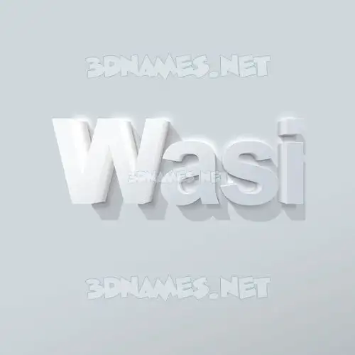 wasi in Clean White style - 3D name wallpaper wasi in Clean White style - 3D name wallpaper