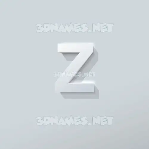 z in Clean White style - 3D name wallpaper