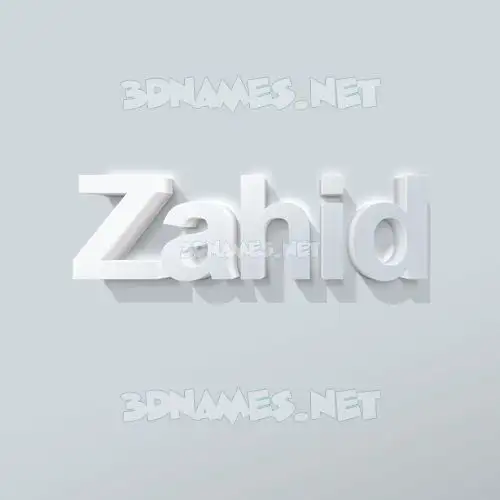 zahid in Clean White style - 3D name wallpaper