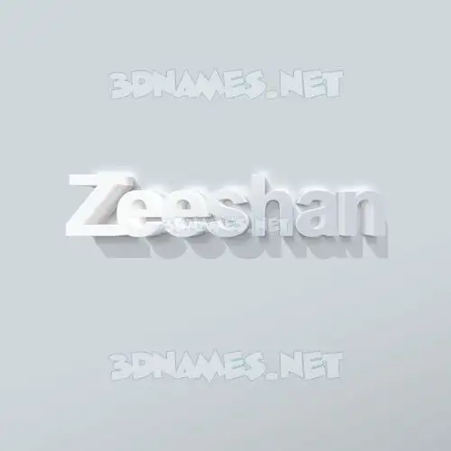 zeeshan in Clean White style - 3D name wallpaper