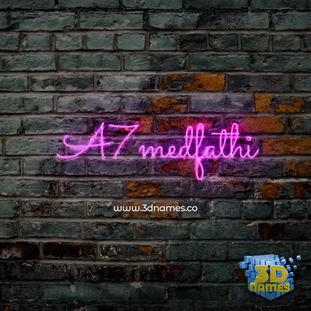 a7medfathi in Pink Neon style - 3D name wallpaper a7medfathi in Pink Neon style - 3D name wallpaper