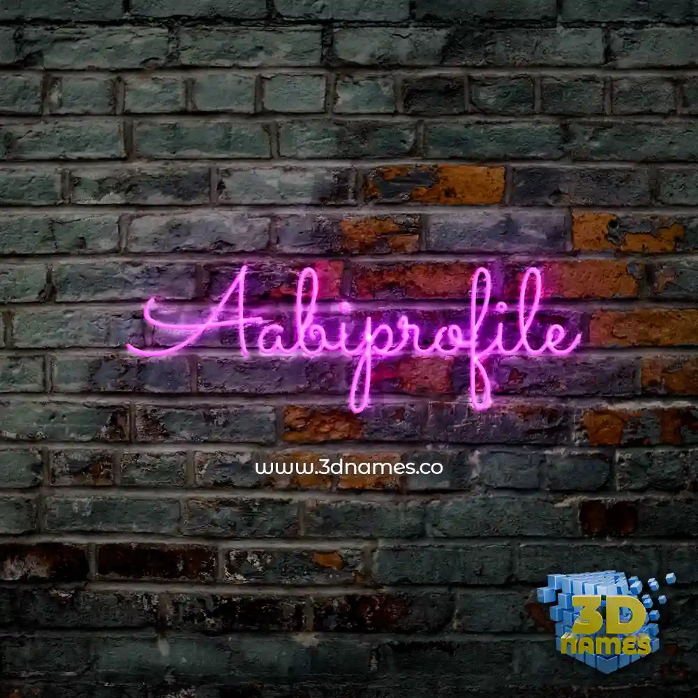 aabiprofile in Pink Neon style - 3D name wallpaper