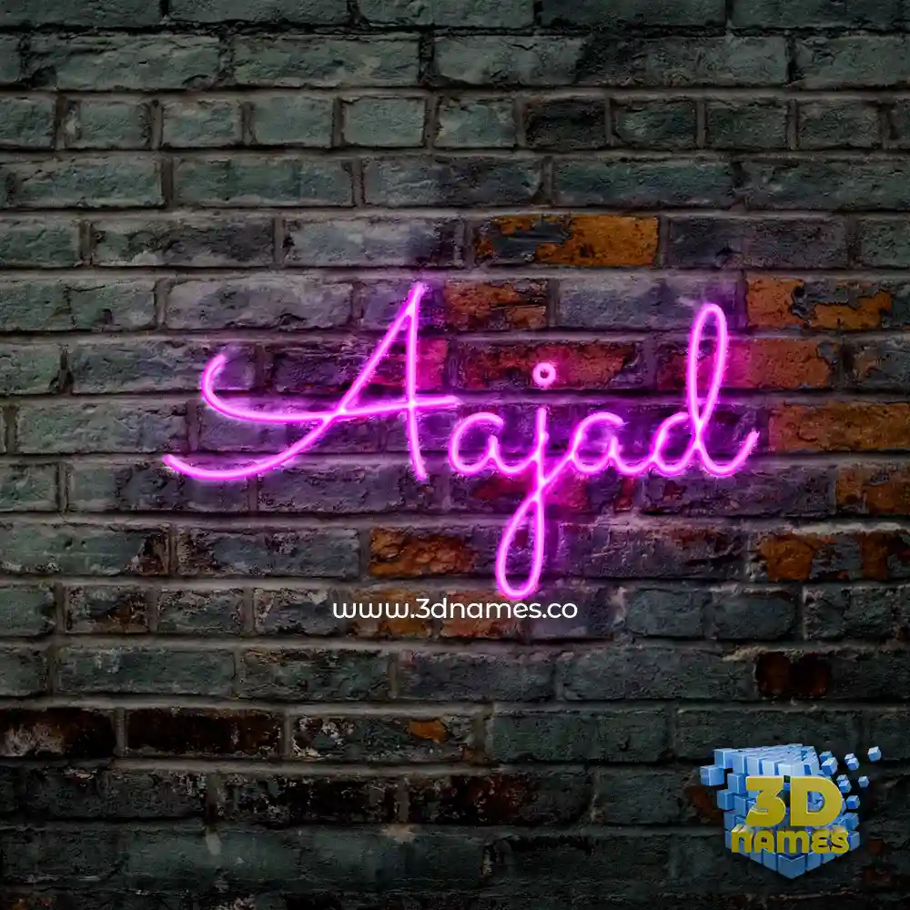 aajad in Pink Neon style - 3D name wallpaper