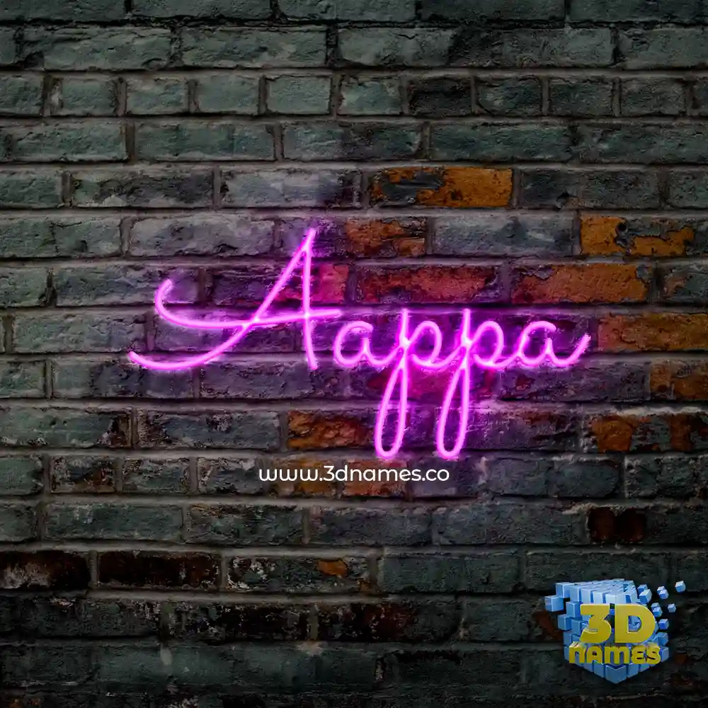 aappa in Pink Neon style - 3D name wallpaper
