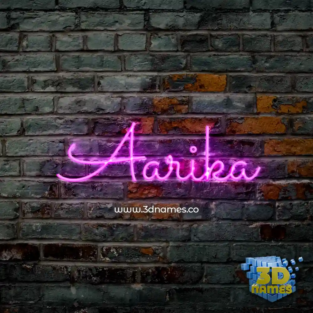 aarika in Pink Neon style - 3D name wallpaper