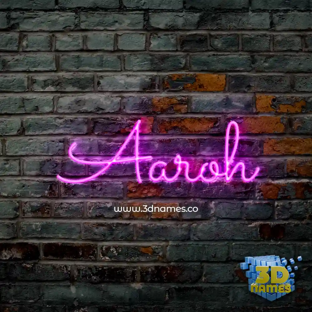 aaroh in Pink Neon style - 3D name wallpaper