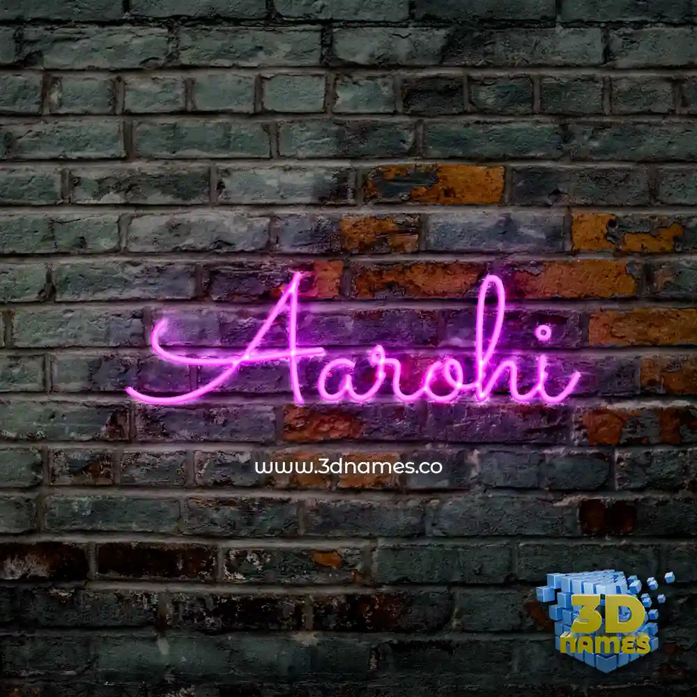 aarohi in Pink Neon style - 3D name wallpaper