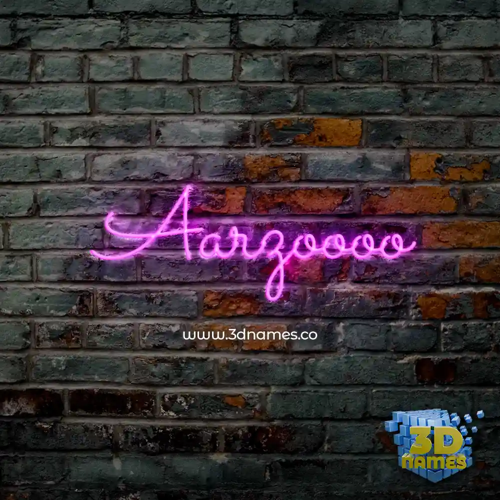 aarzoooo in Pink Neon style - 3D name wallpaper