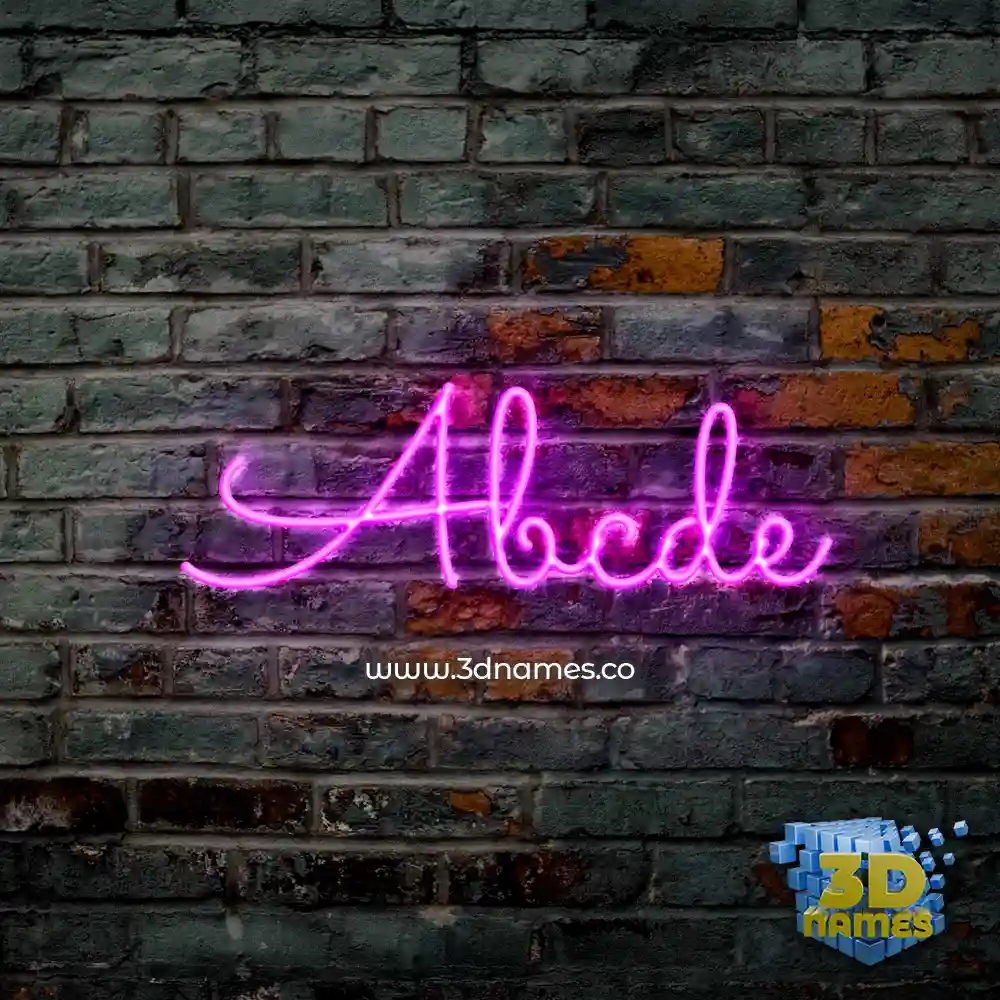 abcde in Pink Neon style - 3D name wallpaper abcde in Pink Neon style - 3D name wallpaper