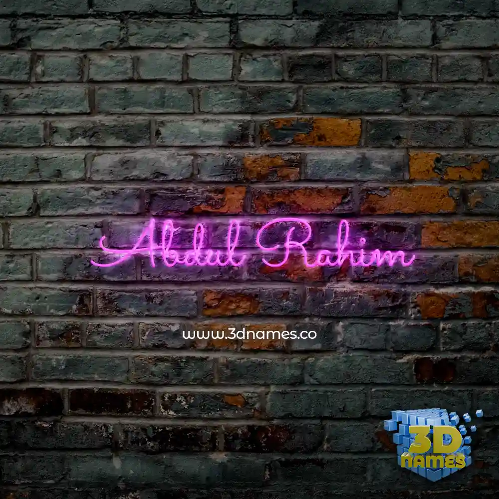 abdul rahim in Pink Neon style - 3D name wallpaper abdul rahim in Pink Neon style - 3D name wallpaper