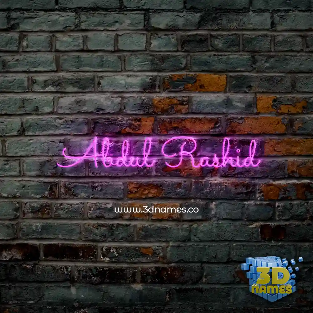 abdul rashid in Pink Neon style - 3D name wallpaper