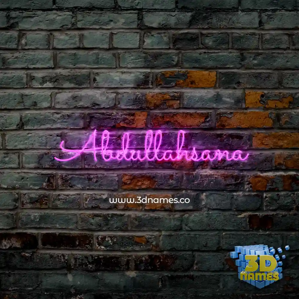 abdullahsana in Pink Neon style - 3D name wallpaper abdullahsana in Pink Neon style - 3D name wallpaper