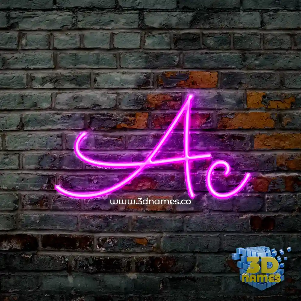 ac in Pink Neon style - 3D name wallpaper ac in Pink Neon style - 3D name wallpaper
