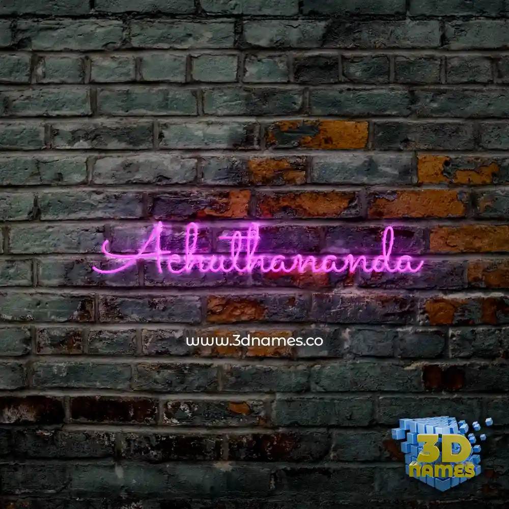 achuthananda in Pink Neon style - 3D name wallpaper