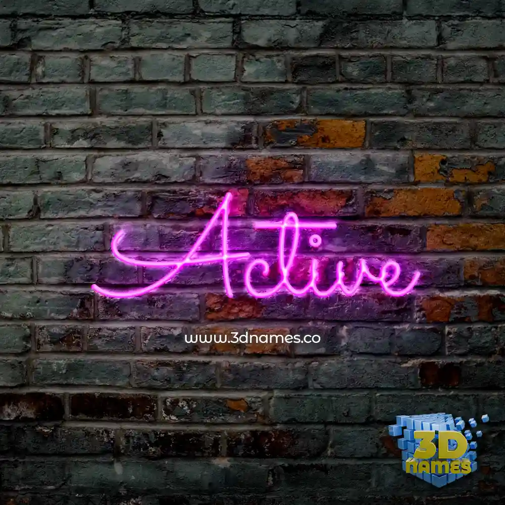 active in Pink Neon style - 3D name wallpaper active in Pink Neon style - 3D name wallpaper